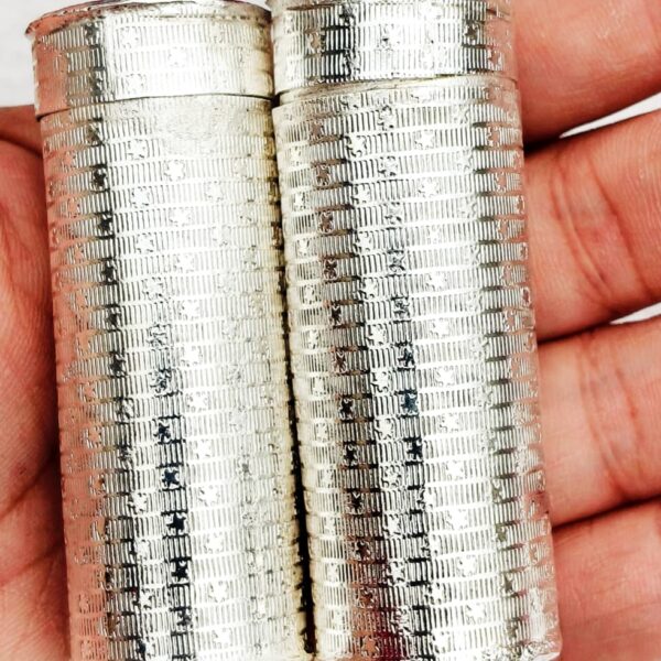 German silver long oval shape nakkashi work dibbi