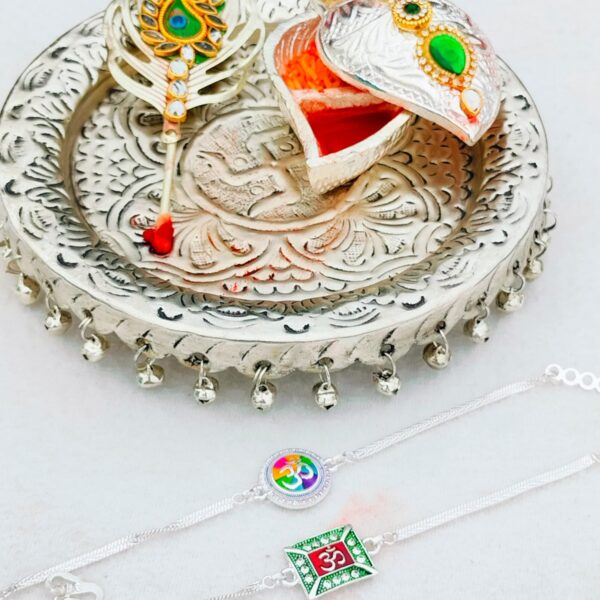 German silver Ghungaru thali with kumkum chopra