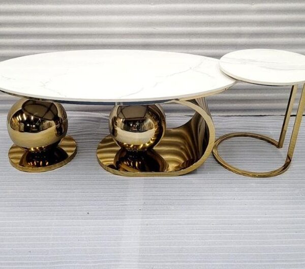 Premium stainless steel center table set