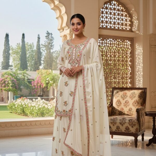 Heavy Chinon Silk Suit and Palazzo Set