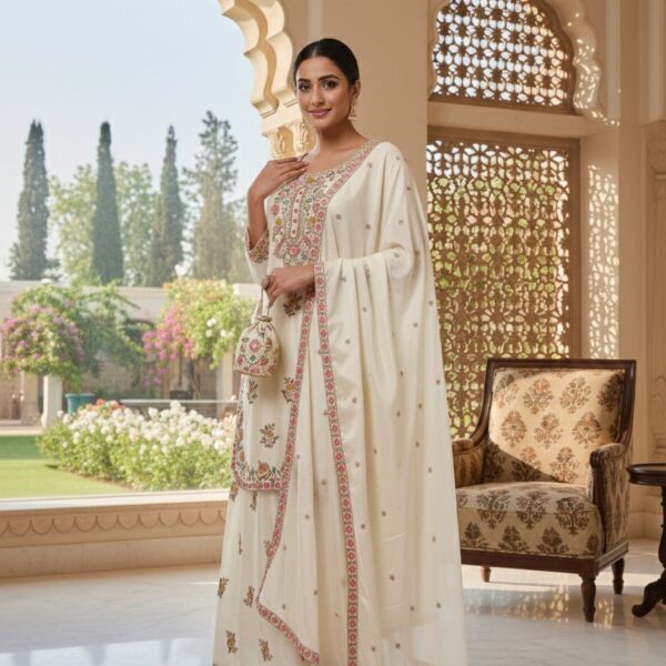 Heavy Chinon Silk Suit and Palazzo Set
