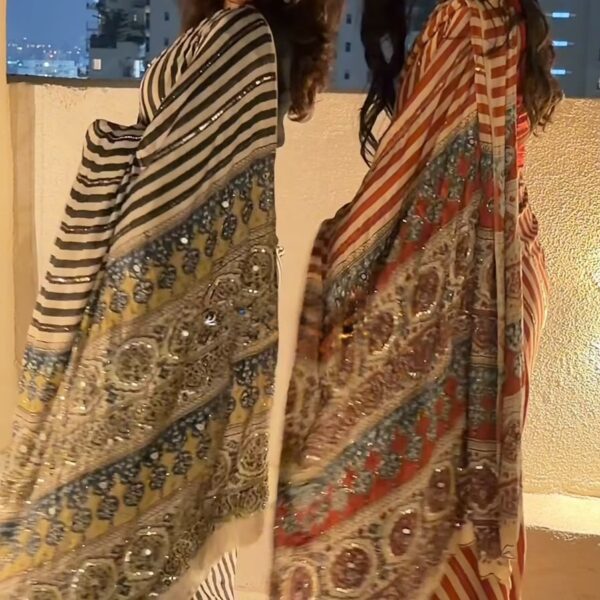 Soft crepe silk digital printed  saree