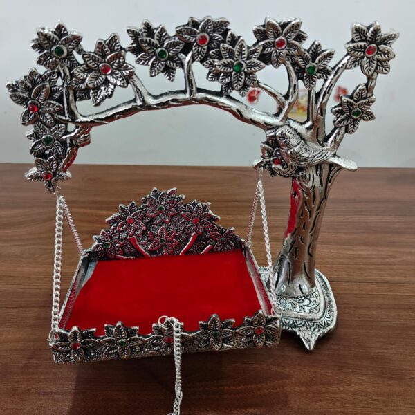 Metal antique German Silver and Brass jhula with tree
