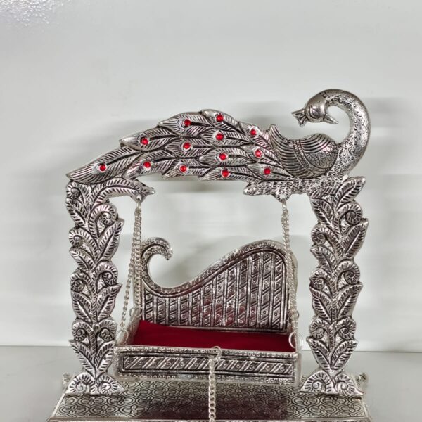 Metal jhula in new peacock theme in Antique