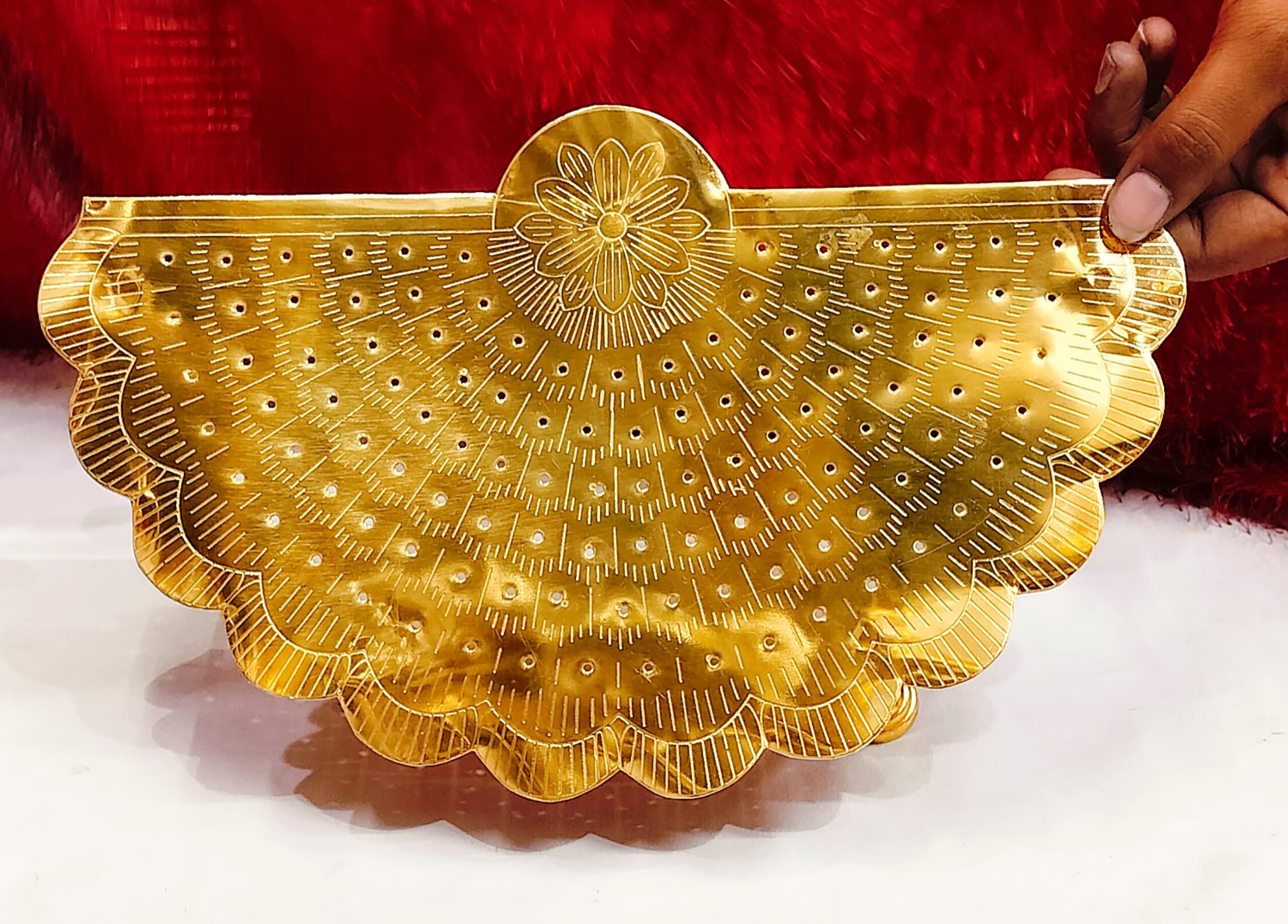 Gold plated Pure German silver Ashtotram stand - Image 2
