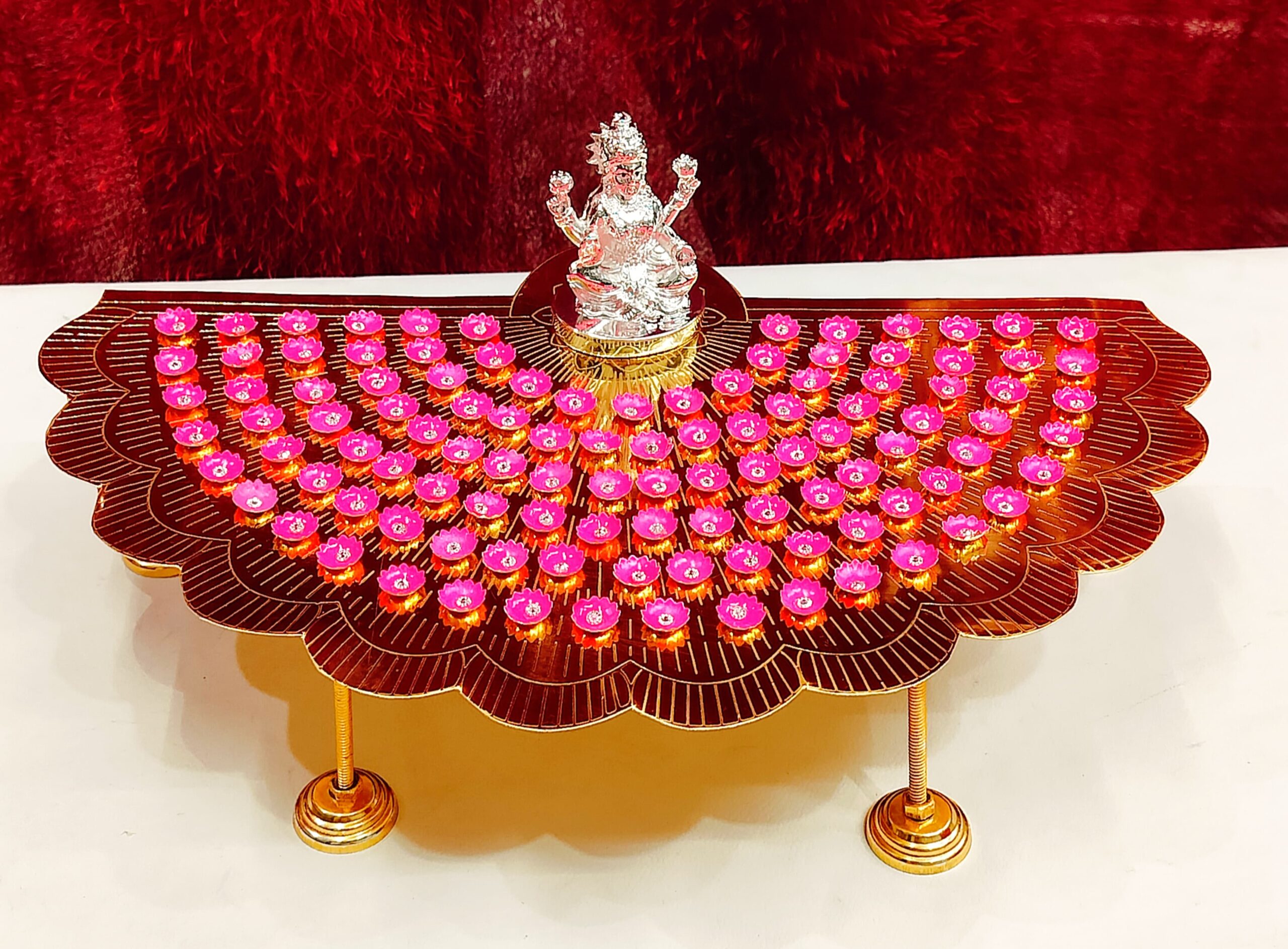 Gold plated Pure German silver Ashtotram stand