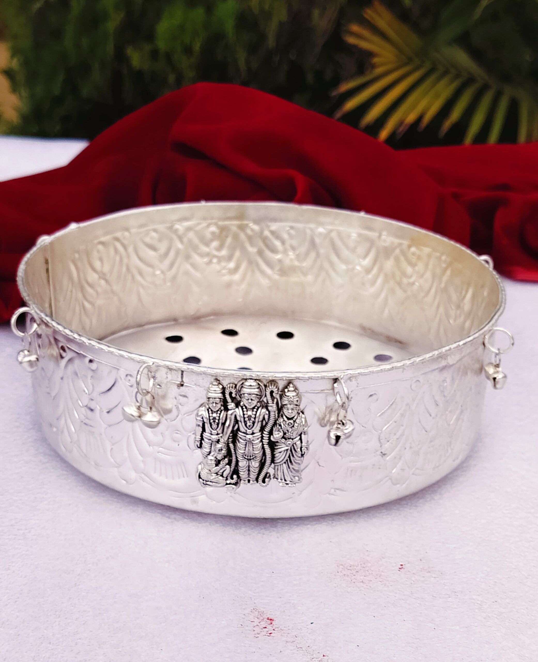 Antique German silver RAM PARIVAR Jalleda / sieve/ channi - Image 2