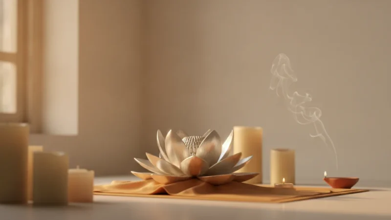 Designing Sacred Spaces: Integrating a Lotus Motif German Silver Piece into Home Altars