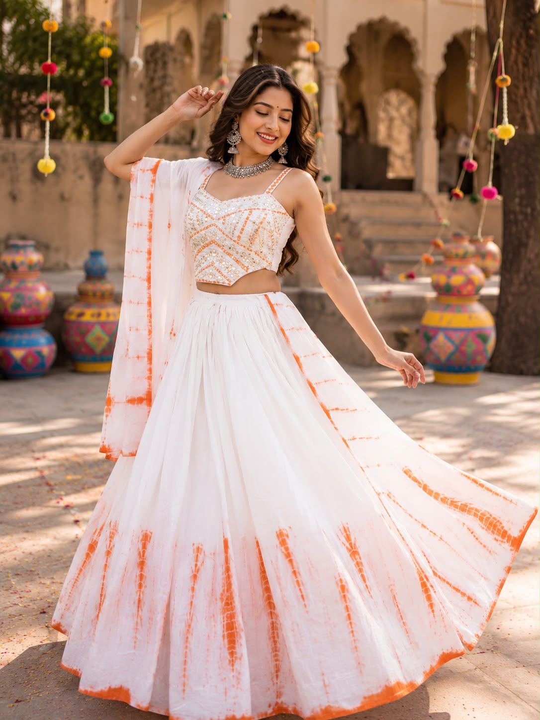 Pure Mal Cotton Chaniya Choli With Spaghetti Style - Image 3