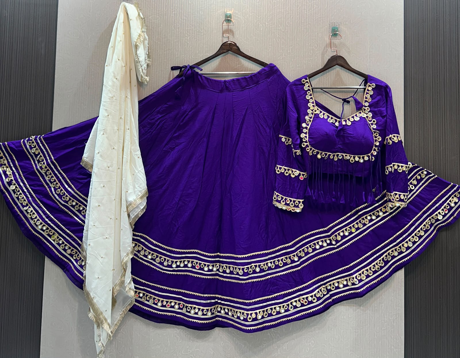 Chinon Georgette Heavy Multi Thread Work Lehenga - Image 8