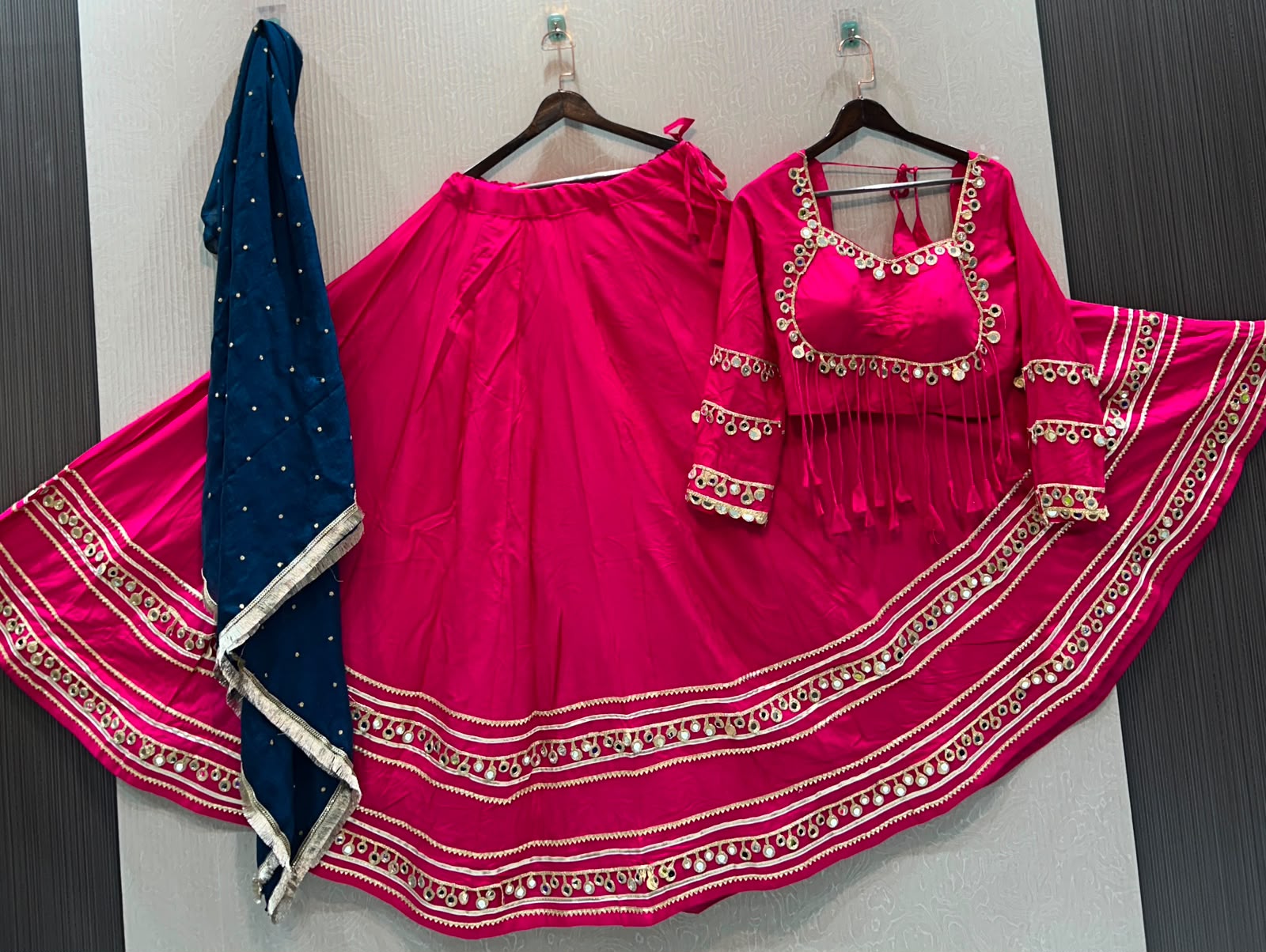 Chinon Georgette Heavy Multi Thread Work Lehenga - Image 14
