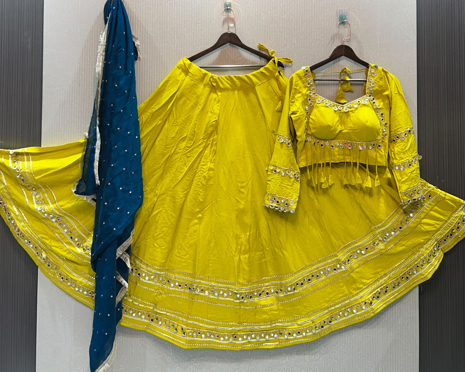 Chinon Georgette Heavy Multi Thread Work Lehenga - Image 11