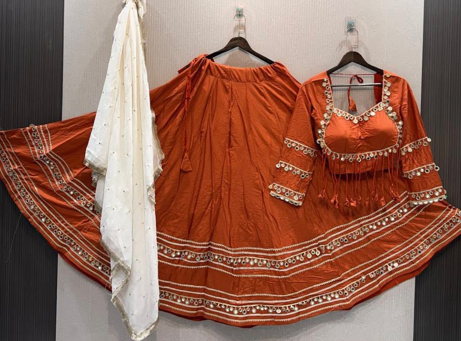 Chinon Georgette Heavy Multi Thread Work Lehenga - Image 10