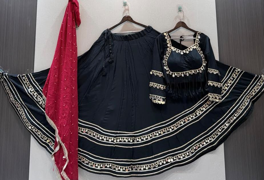 Chinon Georgette Heavy Multi Thread Work Lehenga - Image 9