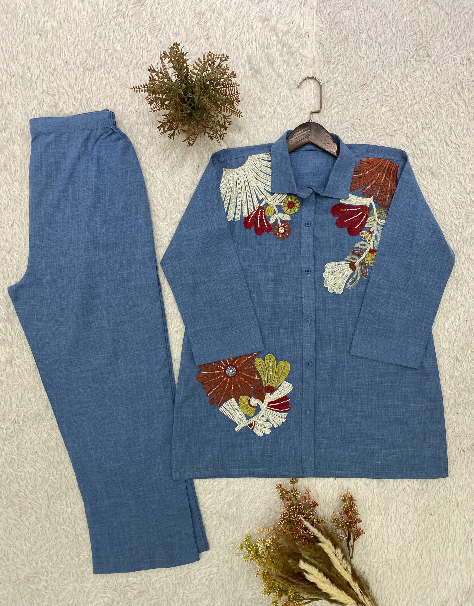 Embroidery Work Co-Ord Set - Image 4