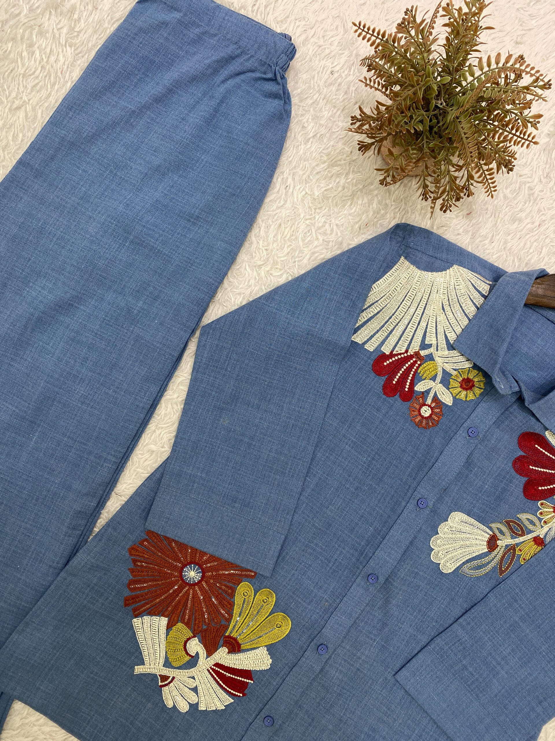 Embroidery Work Co-Ord Set - Image 3