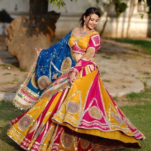 Printed lehenga choli in heavy Muslin cotton