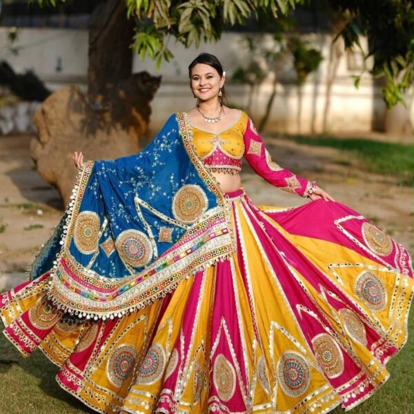 Printed lehenga choli in heavy Muslin cotton