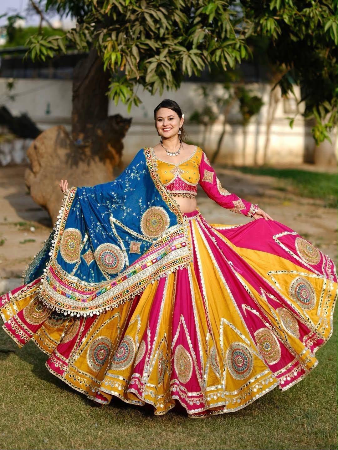 Printed lehenga choli in heavy Muslin cotton