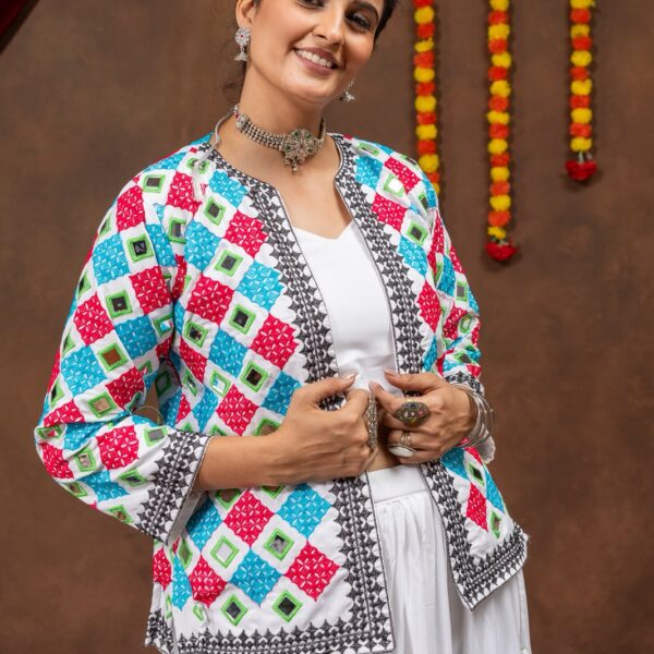 White Blue Coat Based Lehenga Choli