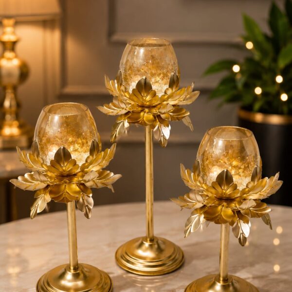 Double Leaf Lotus Stand (Set of 3)