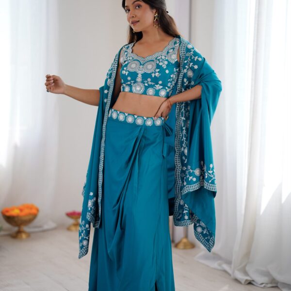 Indo Western Dhoti Styled Choli with Shrug