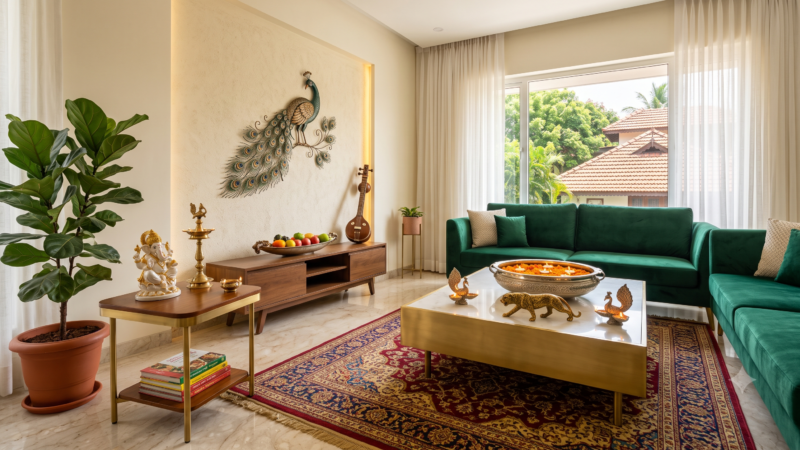 Modern Indian Living Room Styling: How to Blend Contemporary Chic with Handcrafted Silver & Brass