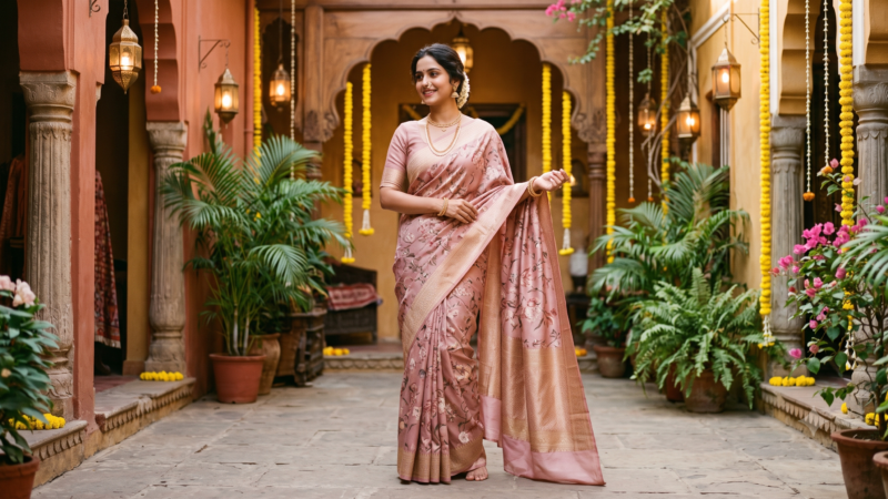 Effortless Elegance: How to Style Soft Tabby Silk & Chiffon Sarees for Intimate Celebrations