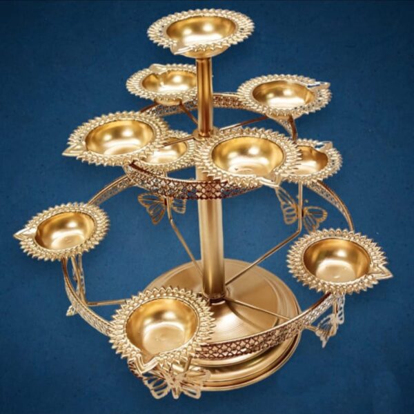10 Diya Butterfly Candle Stand