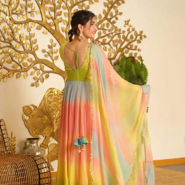 Multi Colour Georgette Anarkali Dress