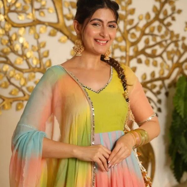 Multi Colour Georgette Anarkali Dress
