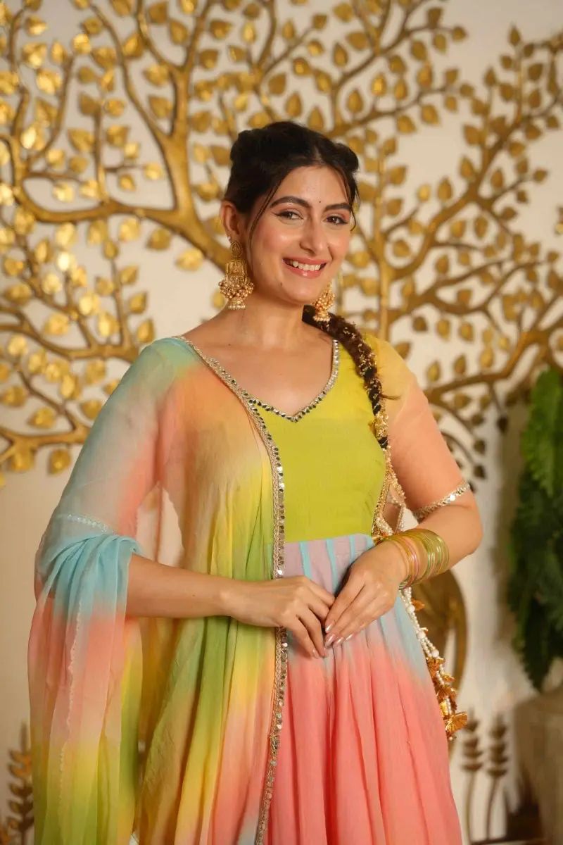 Multi Colour Georgette Anarkali Dress