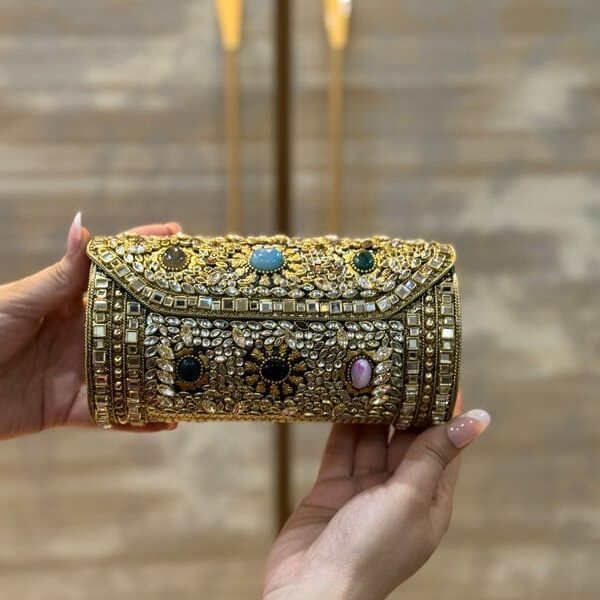 Flower German Silver Hand Craved Clutch