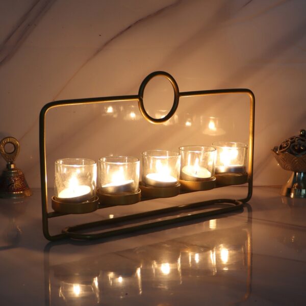 Metal & Glass Rectangular Tealight Holder