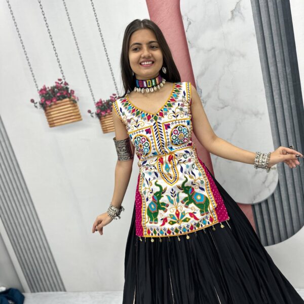 Heavy Gamathi Work with Real Mirror Work Lehenga