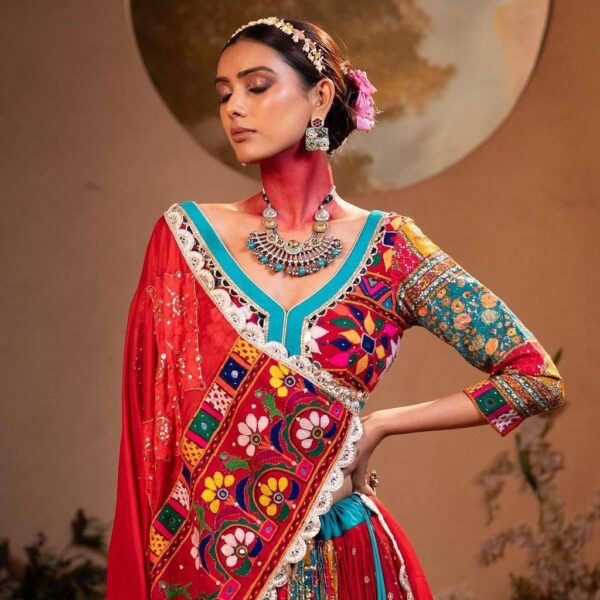 Printed lehenga choli in heavy Muslin cotton