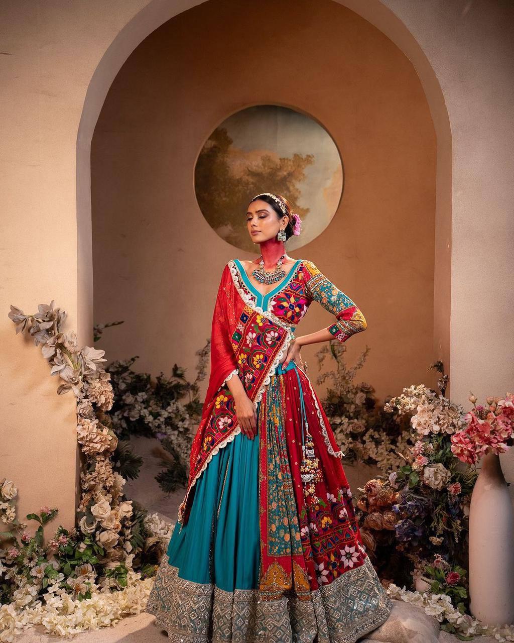 Printed lehenga choli in heavy Muslin cotton - Image 4