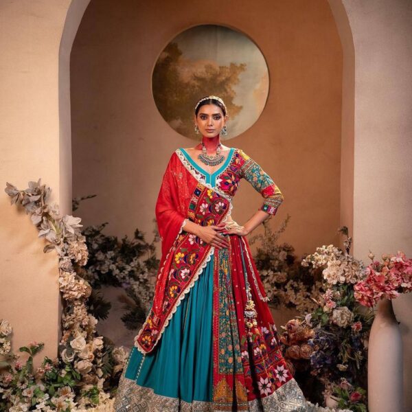 Printed lehenga choli in heavy Muslin cotton