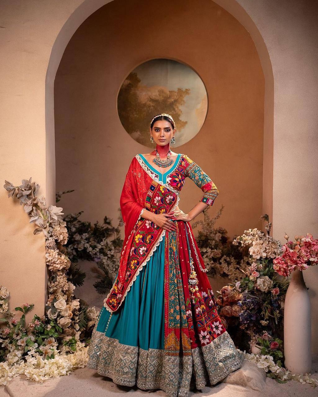 Printed lehenga choli in heavy Muslin cotton - Image 2