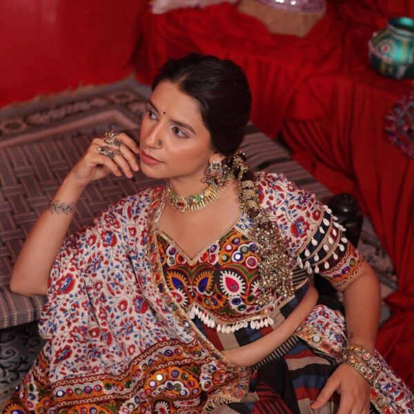 Black Lehenga Choli with Canvas Patta