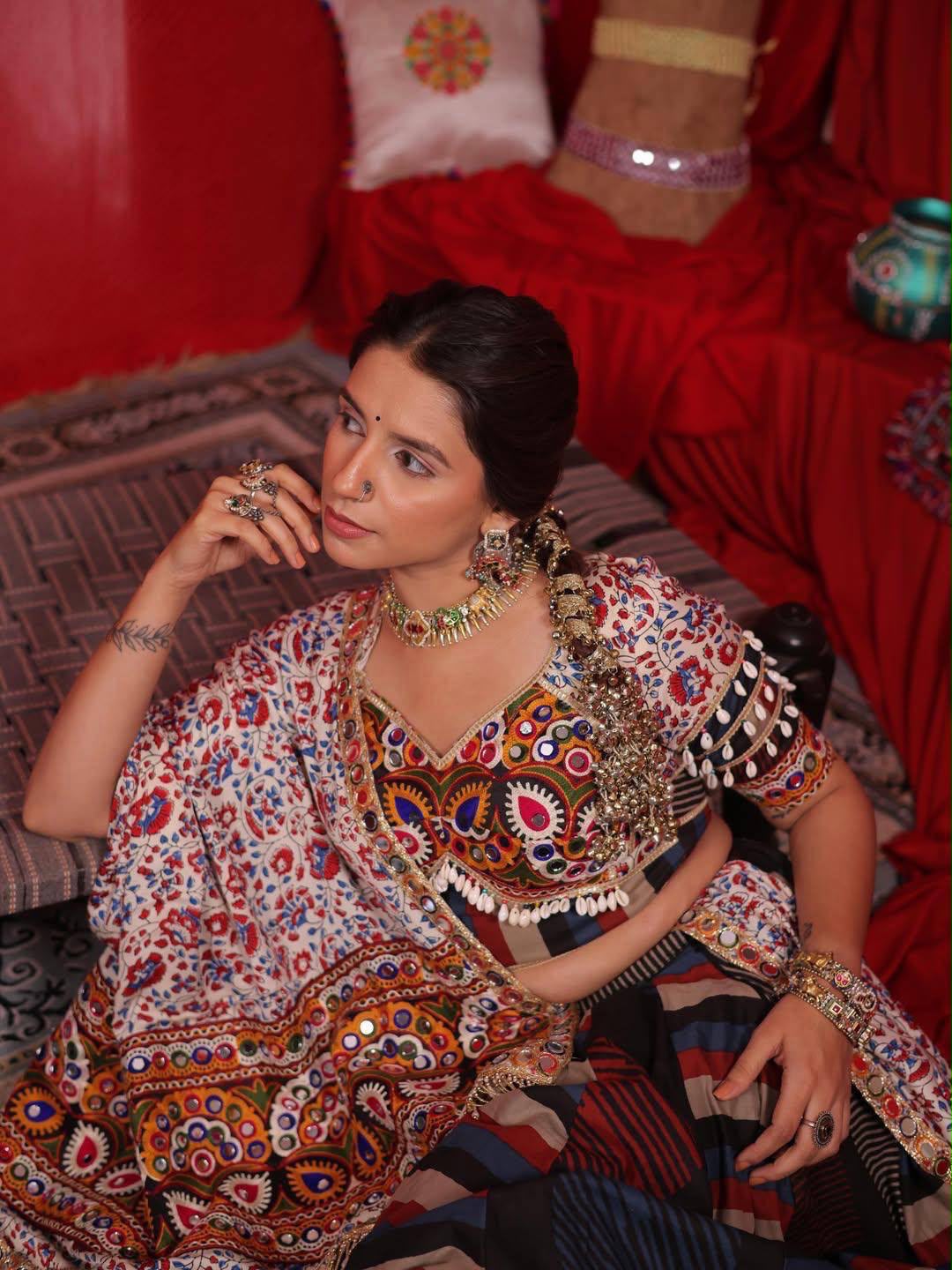 Black Lehenga Choli with Canvas Patta