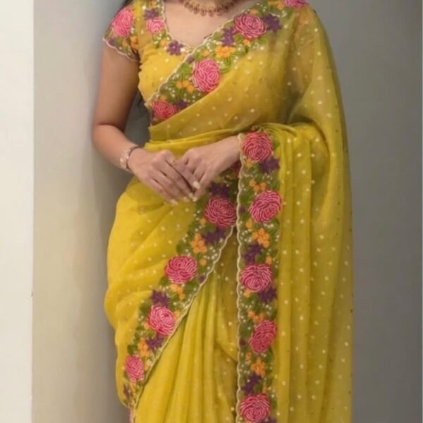 NC Tissue Thousands Butti silk saree with Work