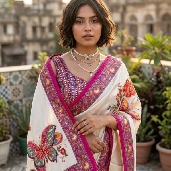 Soft Modal Creap Silk Lachako Saree