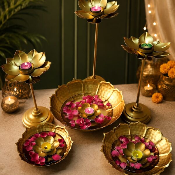 Tashla Urli with Candle Stand and Diya
