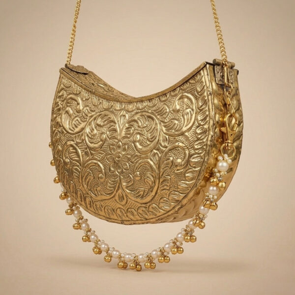 Gold and Pearl German Silver Clutch