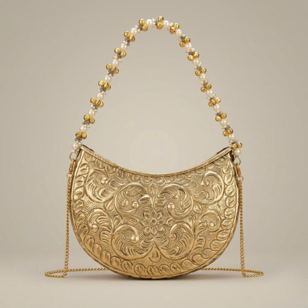 Gold and Pearl German Silver Clutch