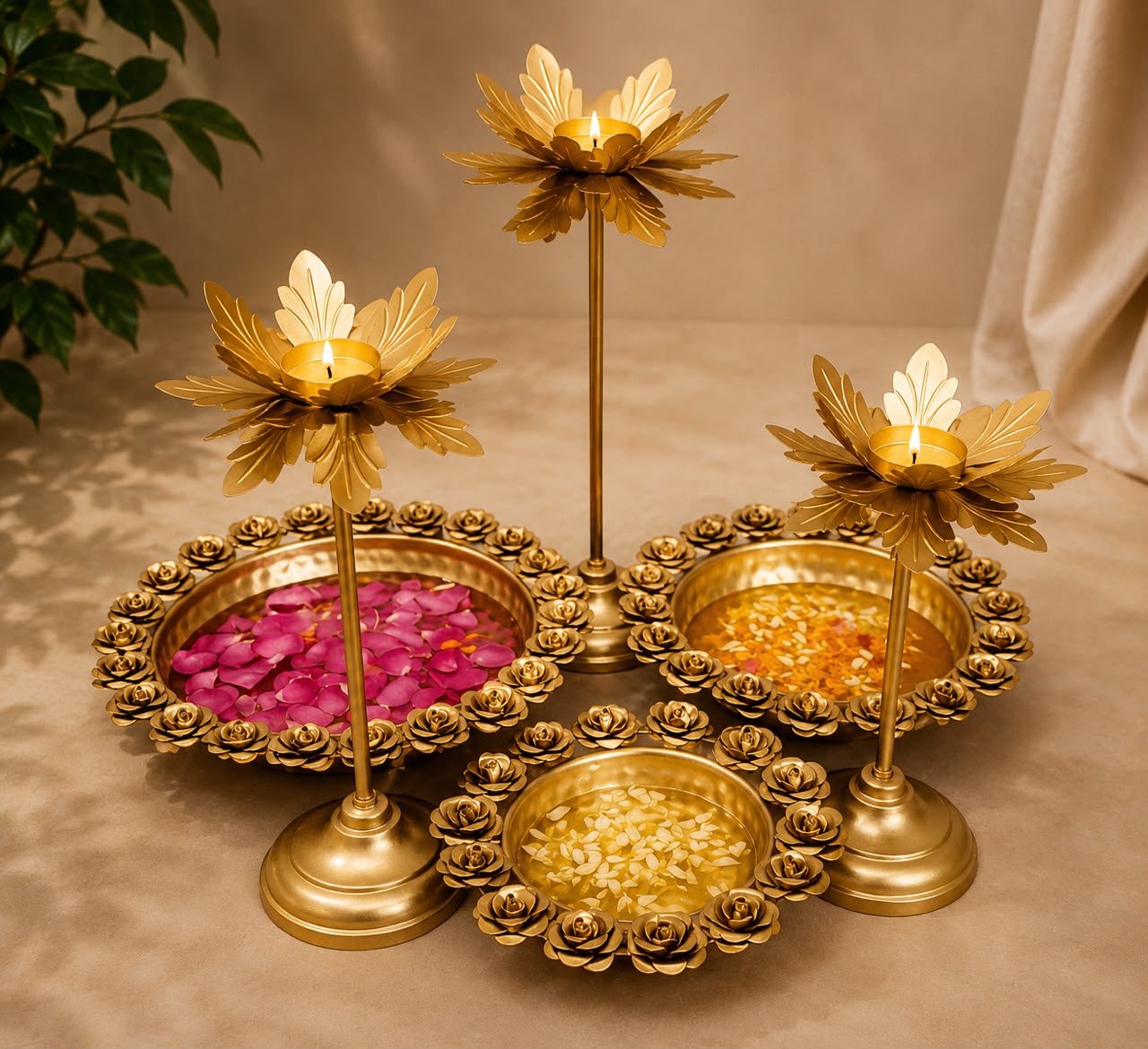 Rose Urli With Stand