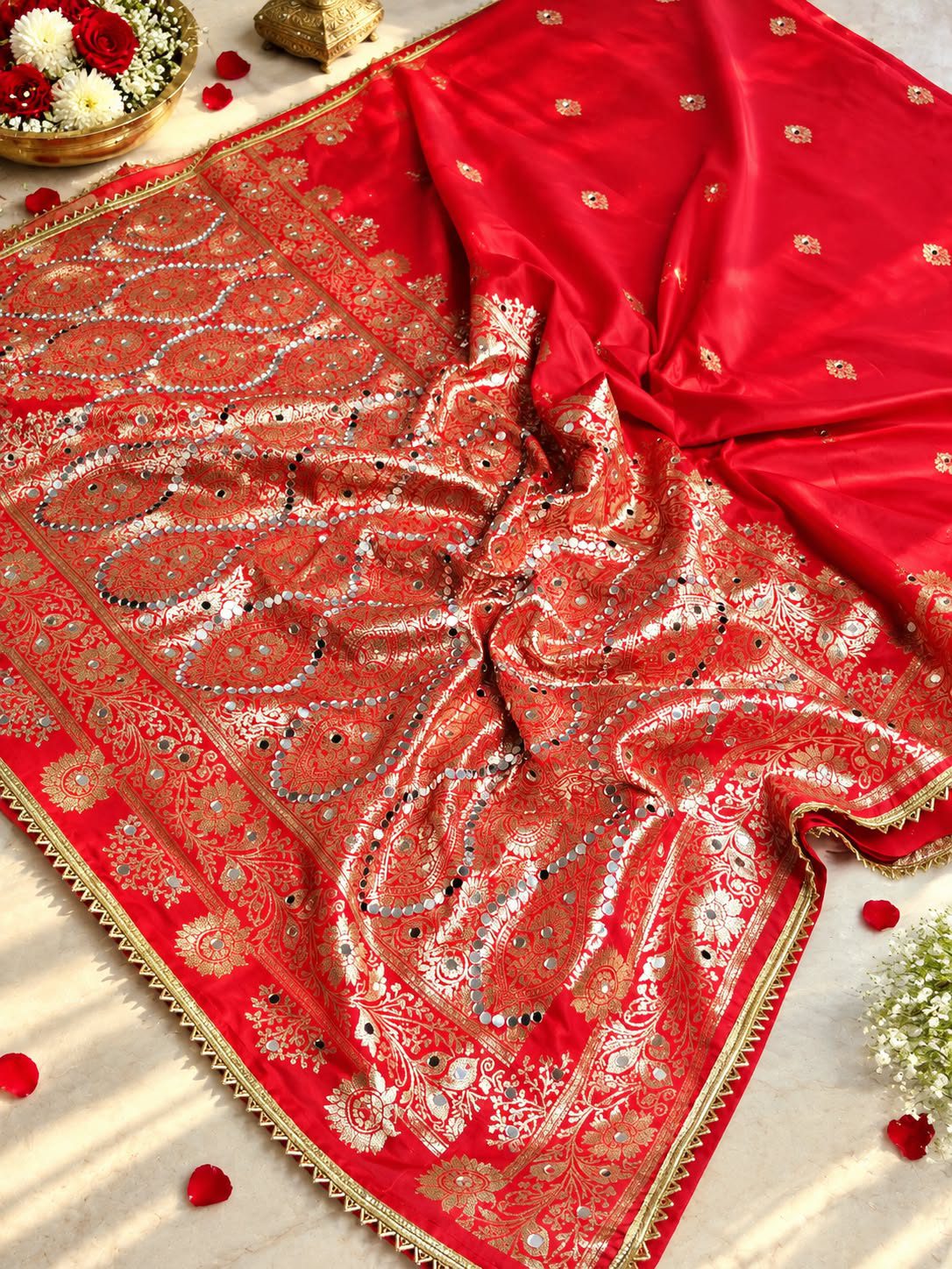 Banarasi Soft Silk Sarees with zari motifs - Image 4