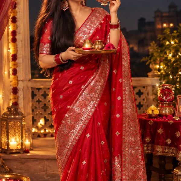 Banarasi Soft Silk Sarees with zari motifs