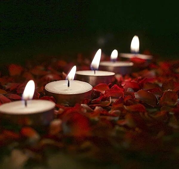 Big size White Wax Tealight Candles Set